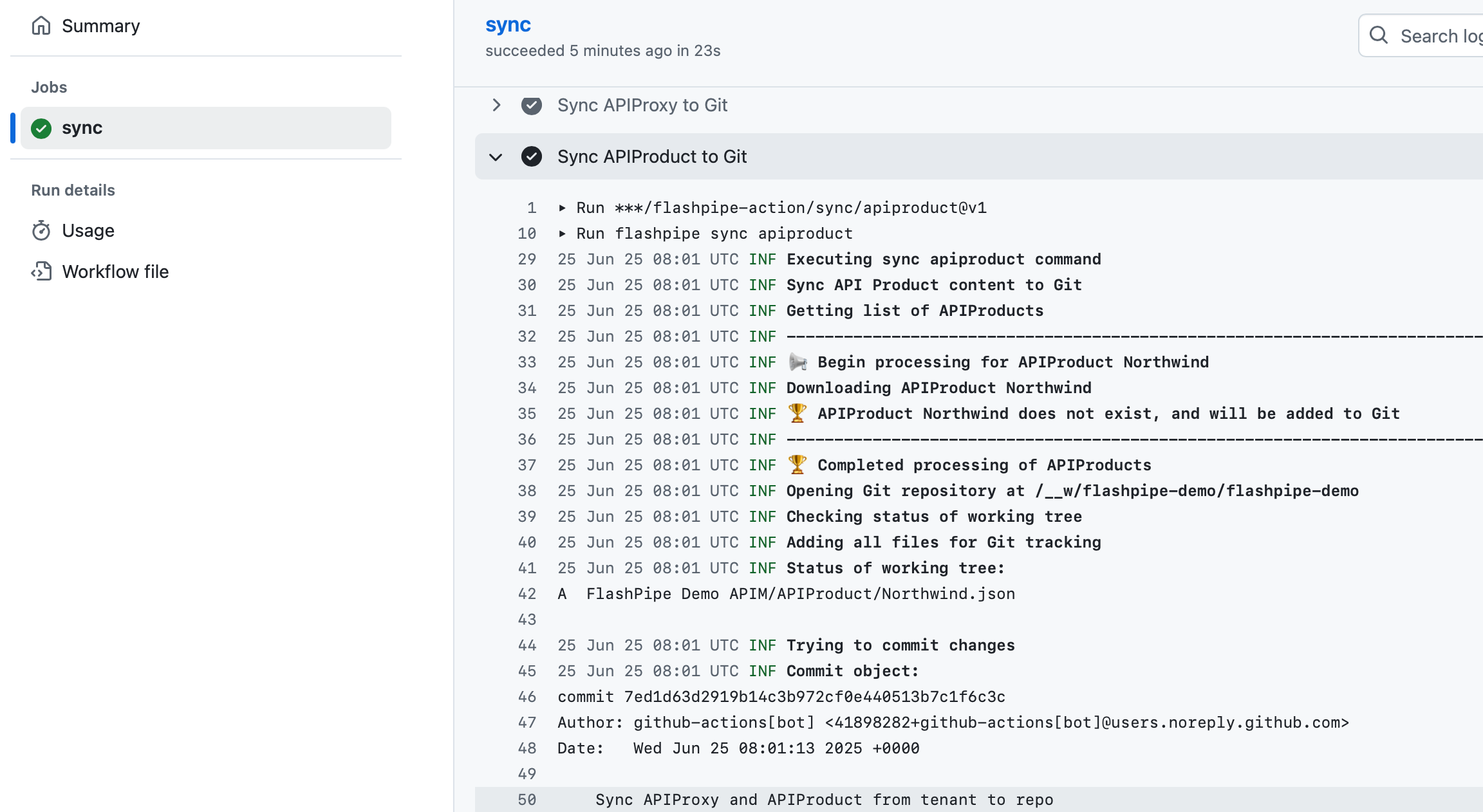 Workflow Logs APIProduct