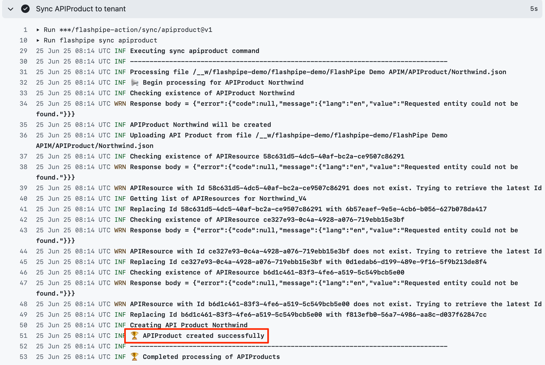Workflow Logs APIProduct